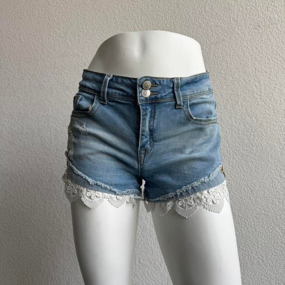 Hot Kiss light blue denim shorts